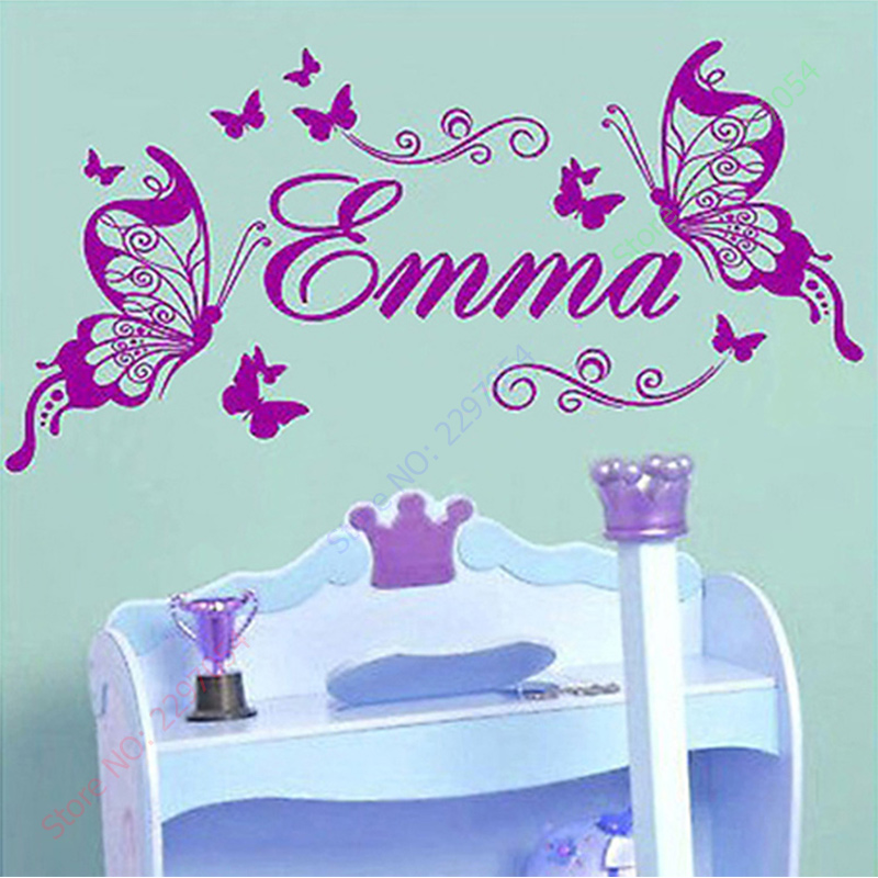 Baby Nursery Decor Girl - Nuove farfalle nome personalizzato vinile farfalla