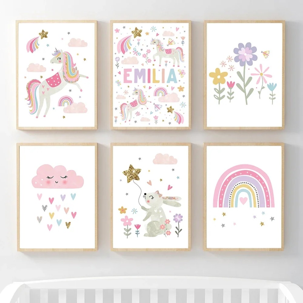 Quadri su Tela con Unicorno Ro - Baby Nursery Decor Girl recensione e prezzo