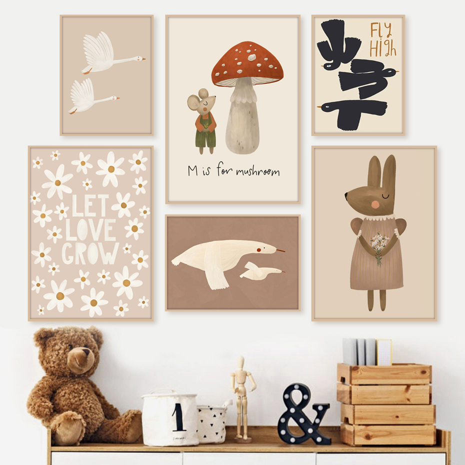 Boho Cartoon Coniglio Topo Oca - Baby Nursery Frames recensione e prezzo