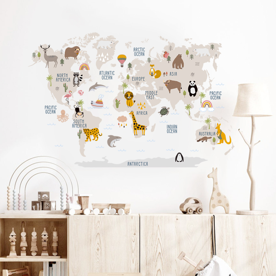 Acquerello Cartoon Mappa del m - Baby Nursery Decor Girl recensione e prezzo