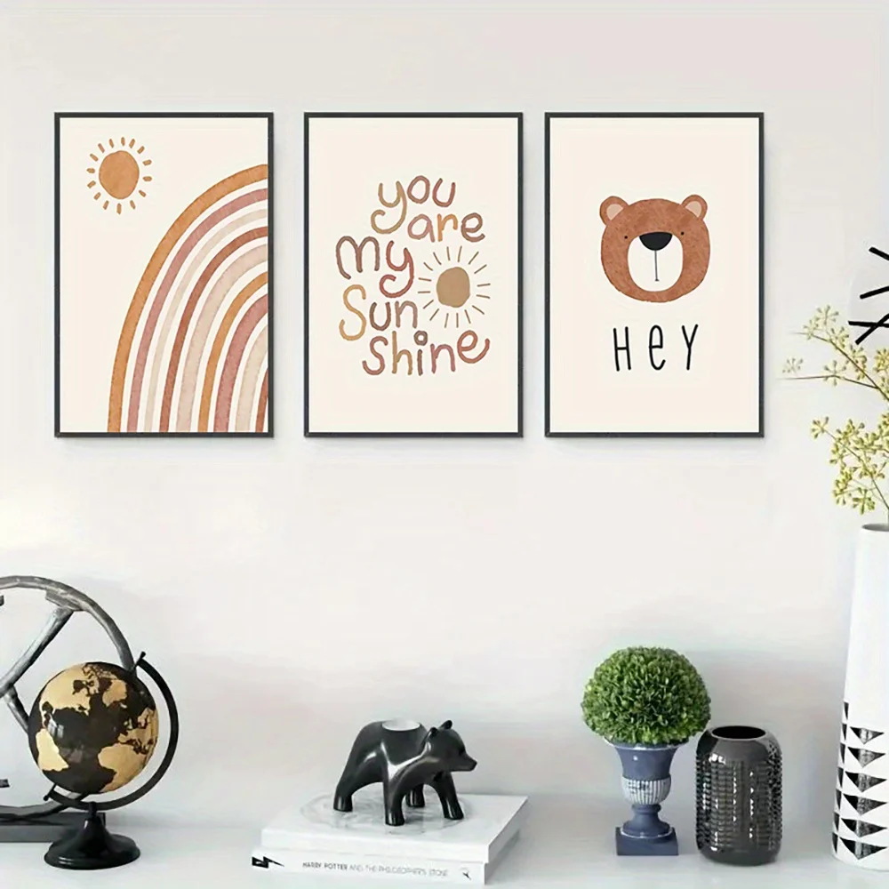 (Set di 3 quadri su tela, senz - Baby Nursery Frames recensione e prezzo
